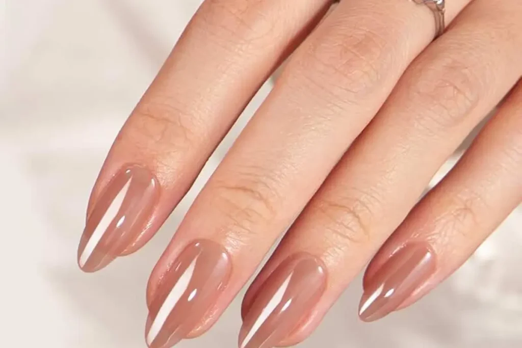 chocoltae design on short nails